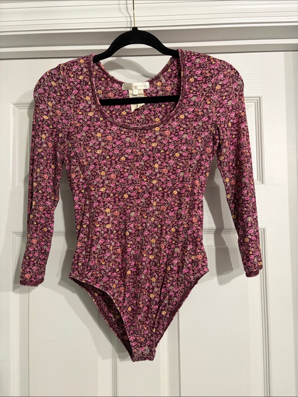 LoveShackFancy Helene Bodysuit in Cherry Wine Size S